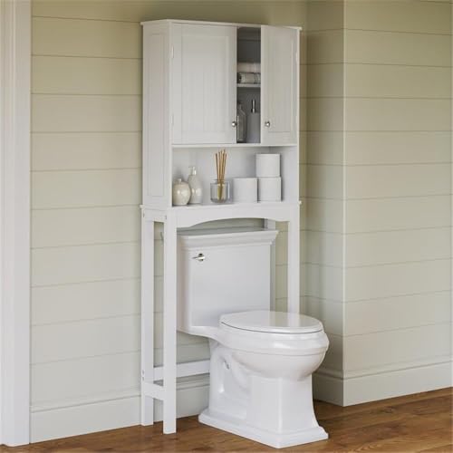 image for RiverRidge Ashland Toilet Shelf Cabinet-White Spacesaver, One-size