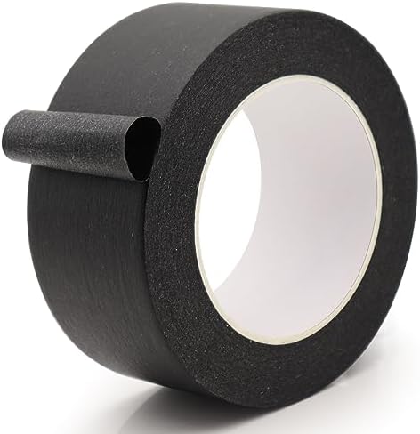 Black Masking Tape, 2 Inch x 55 Yards, for Wall Painting