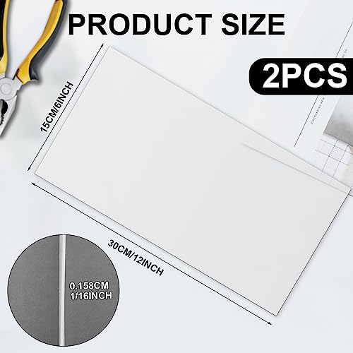 Image of Sasylvia 2 Pcs Virgin PTFE Sheet 12 x 6 Inch, 1 /16 inch Thick Industrial Plastic Board for Machining, Insulation, Gasket and Electrical Applications