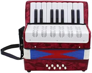 U/D Bonwo Accordion,17 Key 8 Bass Childrens Instruments with Carrying Bag and Adjustable Hand Strap, Kid and Beginner Friendly Musical instruments Baby Keyboard Red