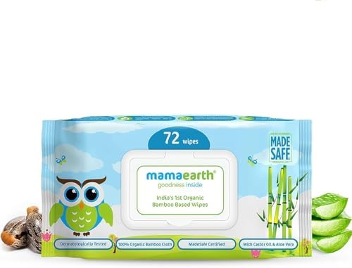 Mamaearth India's First Organic Bamboo Based Baby Wipes (72 Wipes)