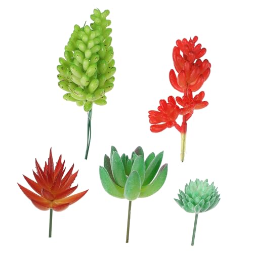 Alipis Artificial Succulent Decor 5pcs Mini Fake Plant Ornaments for