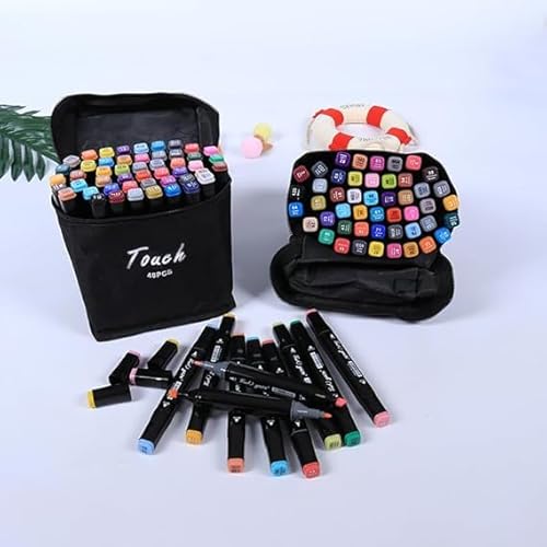 Conjunto De Canetas Marcador Permanente Ponta Dupla 48 Cores