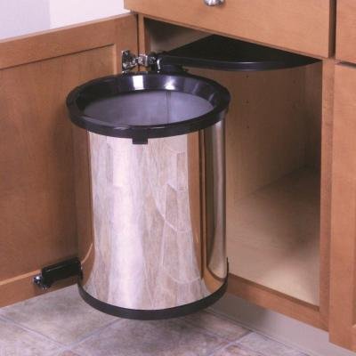 Real Solutions 21.5 In. H X 13.50 In. W X 13.5 In. D Chrome Plastic In-Cabinet Pivot Out Trash Can #TOP1