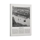 LZTEN Koblenz Druck Schwarz und Weiß, Koblenz Wandkunst, 