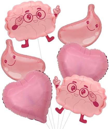 Human Organ Balloons, Heart and Stomach Shaped Foil Balloons, Medical Theme Party Decorations for Nurse Doctor Day, Medical School Graduation, Health Science Education, Funny Birthday Party Supplies image 2