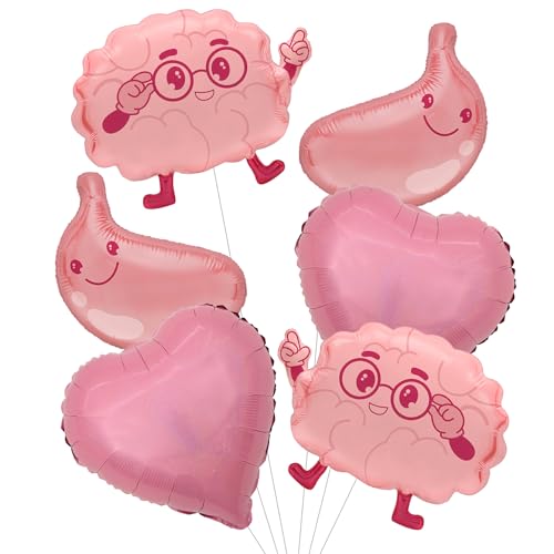 Human Organ Balloons, Heart and Stomach Shaped Foil Balloons, Medical Theme Party Decorations for Nurse Doctor Day, Medical School Graduation, Health Science Education, Funny Birthday Party Supplies