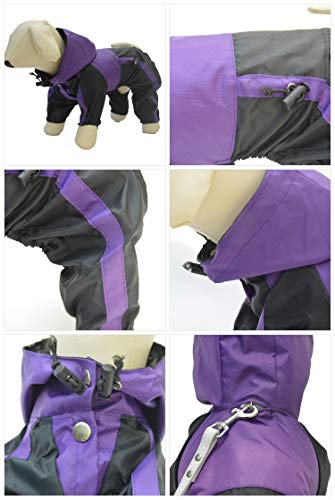 Lovelonglong Dog Hooded Raincoat, Large Dog Rain Jacket Poncho Waterproof Clothes With Hood Breathable 4 Feet Four Legs Rain Coats For Small Medium Large Pet Dogs Purple L-L #TOP2