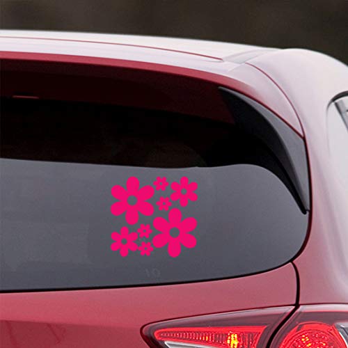 Image of Groovy Daisy Flower (Pink) (Set of 2) Premium Waterproof Vinyl Decal Stickers for Laptop Phone Accessory Helmet Car Window Bumper Mug Tuber Cup Door Wall Decoration