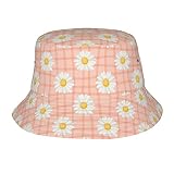 Daisy Cute Pink Flower Bucket Hat for Women Men Summer Sun Cap Fashion Outdoor Fisherman Hat