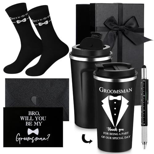 Nuanchu 6 Pcs Groomsmen Officiant Gifts Wedding Proposal Gift for