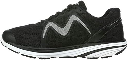 MBT Men's Speed 2 Black/Gray Running Shoe with Arch Support and Low Rocker Bottom Size 8