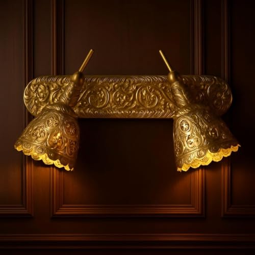 Image of Double Brass Spot Light Wall Sconce with Brasss Material for Decorative Living Room Wall Ceiling Lamp Balcony Decor and Home (Free Bulb)