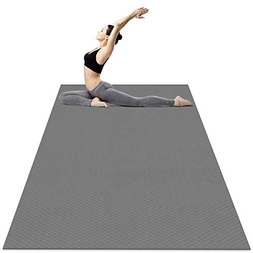 Odoland Large Yoga Mat for Men and Women, Thick Non Slip Exercise Mat for Home Gym, Yoga Trainers Beginners and Pros Workout Mat for Pilates Stretching Push-ups and Gymnastics 183 x 122 x 0.