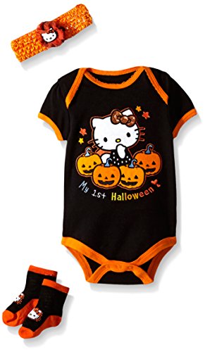 Hello Kitty Baby Girls' Newborn Halloween Bodysuit with Headband and Socks
