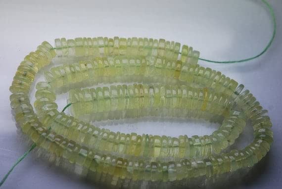Préhnite naturelle en perles de 6-7mm pour créer vos bijoux bohèmes et colliers d'été