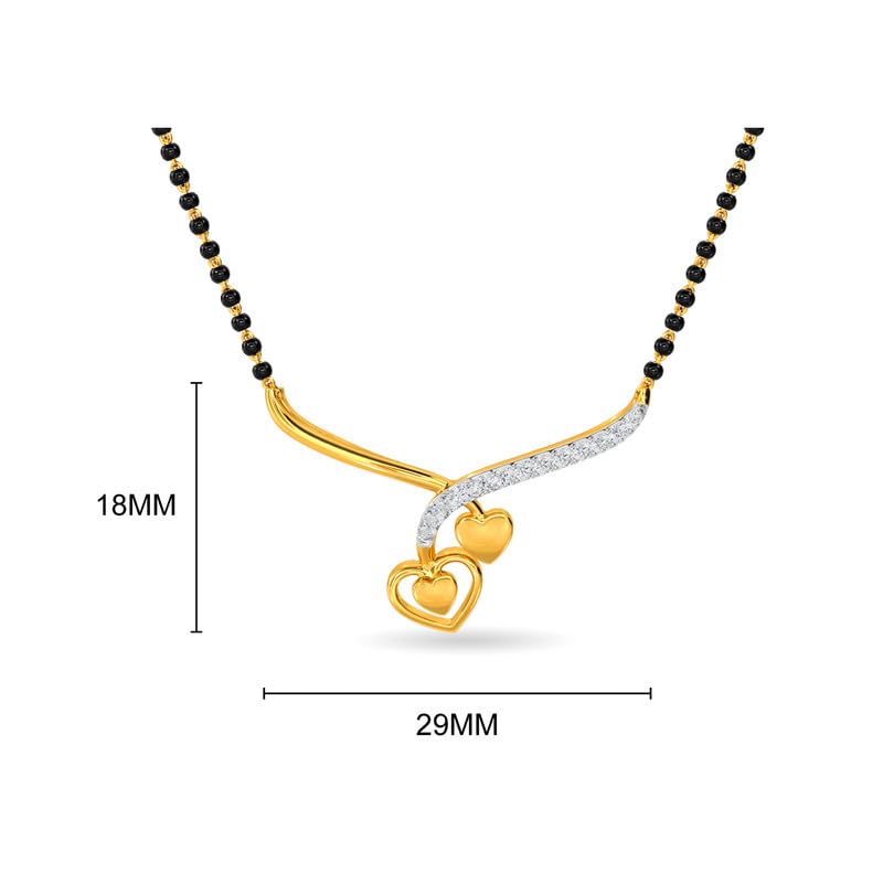 Image of KISNA JEWELS 14KT|18KT BIS Hallmark Pure Gold and Diamond Mangalsutra For Women