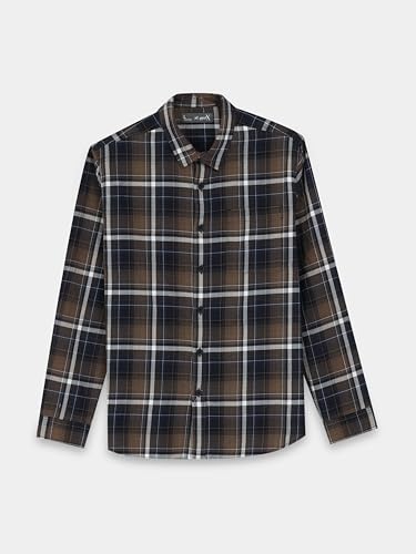 Image of StitchX Men's Full Sleeve Checkered Casual Spread Collar Cotton Shirt