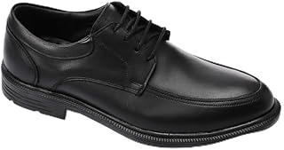 حذاء كلاسيكي برباط للرجال من الجلد الطبيعي بتصميم رسمي أنيق ومريح ونعل متين للثبات والراحة