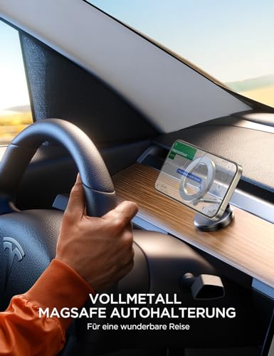 JOYROOM Handyhalterung Auto Magnet [Faltbar & Vollmetall] MagSafe Autohalterung mit 20 x N55 Magnete und 360° Drehung… – Ansicht 7