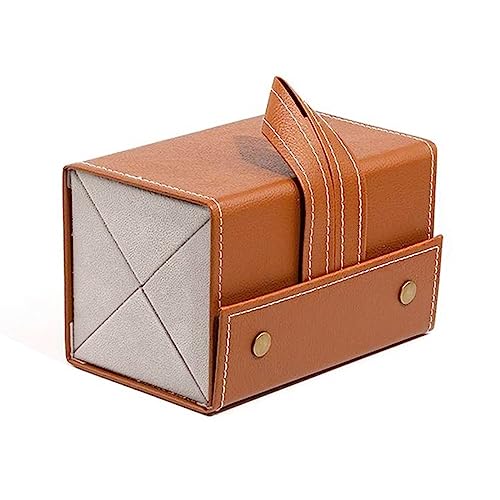Porta Óculos Estojo Portátil Organizador Viagem Necessaire Dobrável Divisórias (4 Divisórias, Marrom)