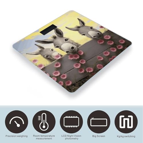 Báscula digital de baño con plataforma de vidrio templado miniatura 3