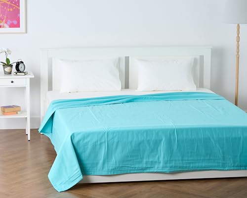 Image of 100% Pure Cotton 3 Layer Dohar, Double Bed Blanket Comforter, (90''X100'' / 230X254 CM), Uni Plain, Skin Friendly Dohar, Color - Baby Blue