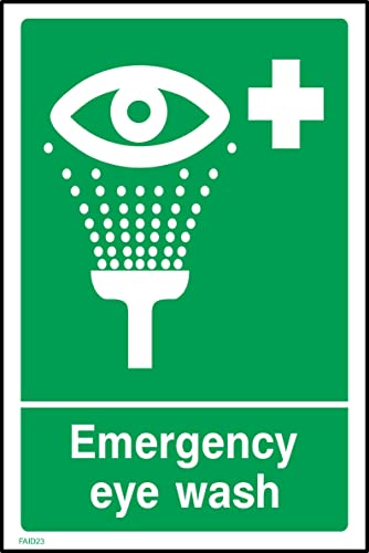 Image of Emergency Eye Wash Sign - 100mm x 150mm - Self Adhesive Sticker (FAID23)