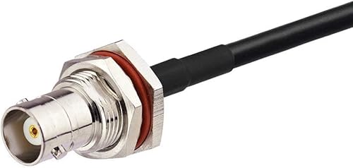 Miniatura 4 de BINGFU BNC macho a hembra montaje en mamparo RG58 Cable de puente coaxial de 23.6 in 2 pies 2 unidades para sistema de micrófono inalámbrico