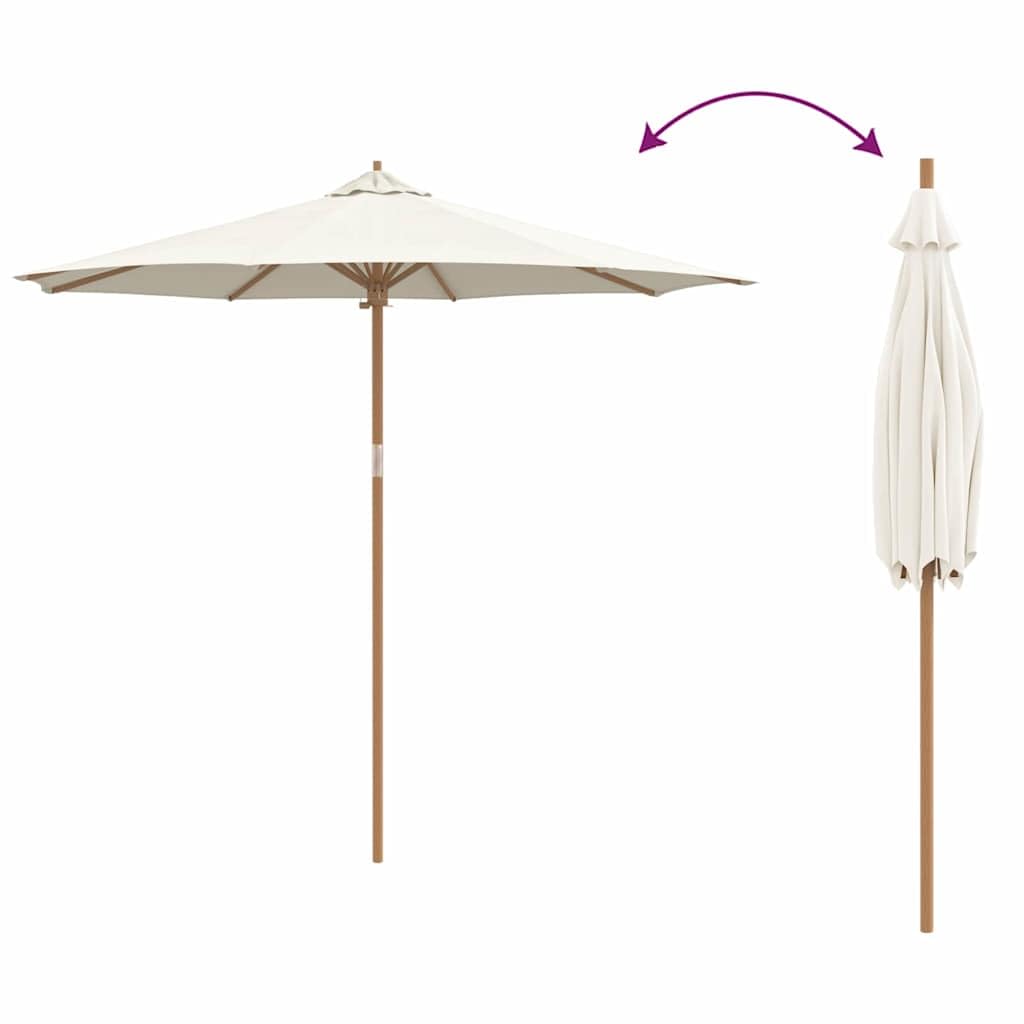 Genérico Sombrilla de jardín Crema Ø 270 x 260 cm Bambú,Casa y jardín,Jardín,Artículos de Exterior,Sombrillas-4108083