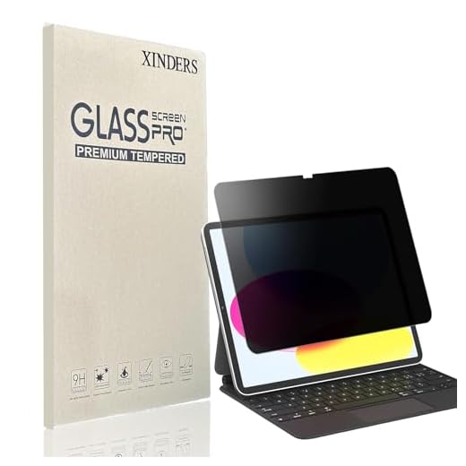 XINDERS Pacote com 1 protetor de tela de privacidade para Galaxy Tab S9 FE 5G 27.7 cm/Galaxy Tab S9 27.9 cm vidro temperado