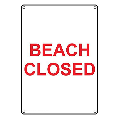 Weatherproof Plastic Vertical Beach Closed Sign with