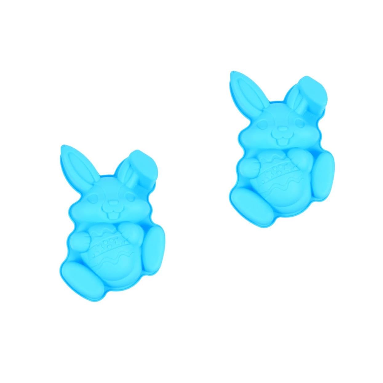 TOPBATHY 2 Pz stampini pasquali bunny conigli cioccolatino tagliabiscotti decorazione casa torta giocattoli Animali padella parà Stampo da forno fai da te Stampo pasquale Gel di silice Blue