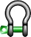 Green Pin GPGHBB50 Standard Bow Shackles with Screw Collar Pin, G-4161, 35 t WLL
