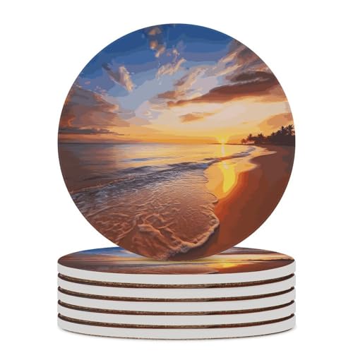 Dessous de verre absorbants en céramique liège protège table plage
