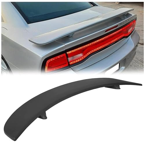 Kojem Black Rear Trunk Spoiler Wing Compatible with 2011-2023 Dodge Charger 4DR Sedan Factory Style