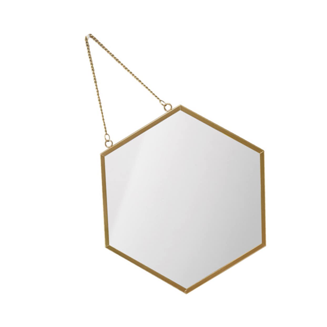 Miroir hexagonal en verre et métal aux détails décoratifs haut de gamme BESTYASH