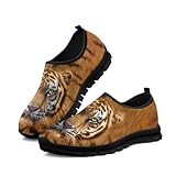 Tomeusey Men's Casual Sneakers Shoes, Tiger Print No Laces Sport Shoes Athletic Shoes Breathable Slip On Sneakers Flat Shoes for Men
