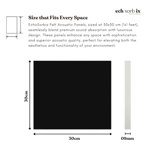 Image of MMT Acoustix Premium Felt Acoustic Panels for Offices, Bedrooms & Studios | Sustainable PET Felt Panels for Echo Reduction & Sound Absorption | 1x1 Ft, 9mm Thick | Chess Exceptional - Pack of 16