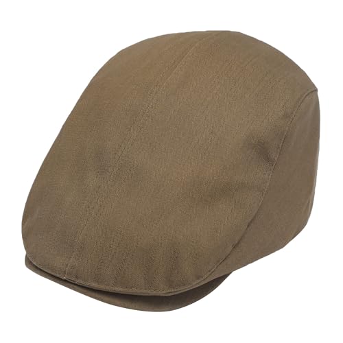 Image of ZLYC Men Cotton Flat Cap Summer Scally Ivy Gatsby Newsboy Beret Driver Cabbie Hunting Hat