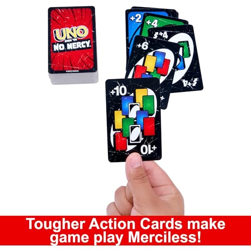 Mattel Games UNO Show ‘em No Mercy Card Game for Kids, Adults & Family Parties and Travel with Extra