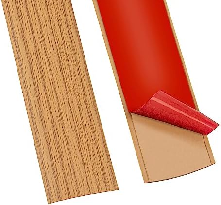 Threshold Strip,Carpet Door Trim Stripstrips, Floor Transition Strips, Self Adhesive Floor Door Divider Strip, Flat Laminate Profile Flooring Edge Trim Strip (4cm, Yellow Oak Wood Grain)