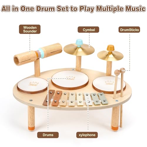 Juguetes de madera Vanplay: tambor infantil e instrumentos musicales 2