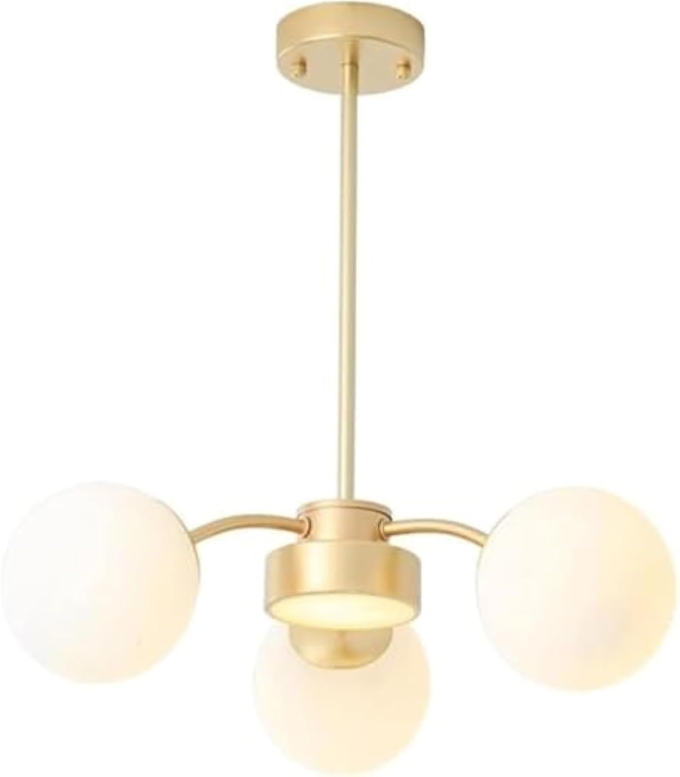 Plafonnier moderne cuivre globe chandelier boule blanche flush mount sputnik - 8