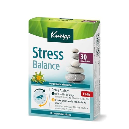 Kneipp Stress Balance, Tranquilizante Natural para Aliviar el Estrés, Tecnología Bicapa con Doble Acción: Reduce el Cansancio, la Fatiga y Aumenta el Rendimiento Cognitivo, 30 Comprimidos