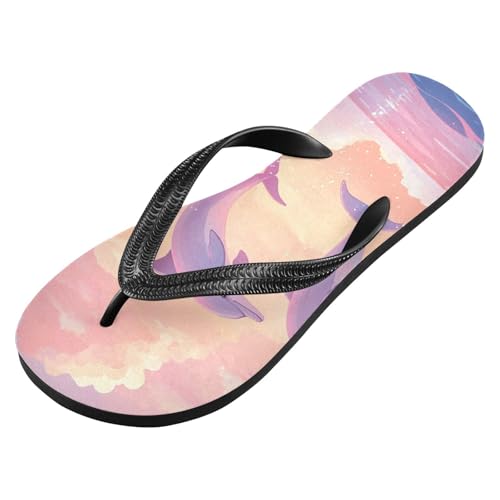 Dolphin Pink Ocean Cloud Flip Flops for Beach Thong Sandals Anti-slip Lightweight Beach Shoes for Indoor Outdoor House2