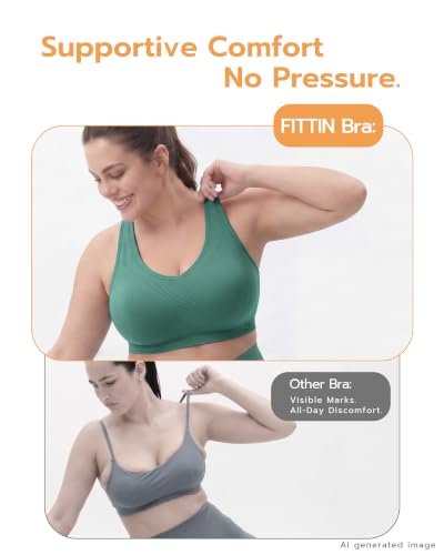 Image of FITTIN Supportive Sports Bra for Large-Bust: 12-Hour Zero-Pressure Comfort