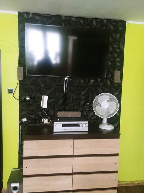 Pannelli Decorativi 3D Per Pareti - Polistirolo PSE 50x50cm, Isolamento Termico/Acustico, Nero