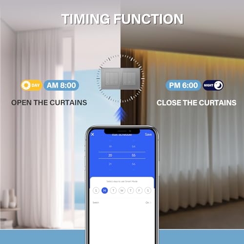 BSEED WIFI 3 Fach 1 Weg Lichtschalter mit Smart Vorhang Schalter Fernbedienung Compatibel mit Google Home und Alexa Neutrale Leitung Ben&ouml;tigt, Grau