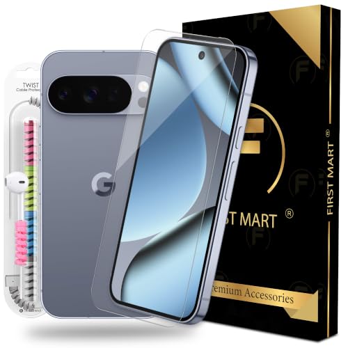 Image of FIRST MART Borderless Tempered Glass for Google Pixel 10 & Pixel 10 Pro with Cable Protector & Installation Kit | Edge-to-Edge, 9H Scratch Resistant, Case-Friendly | Pack of 1
